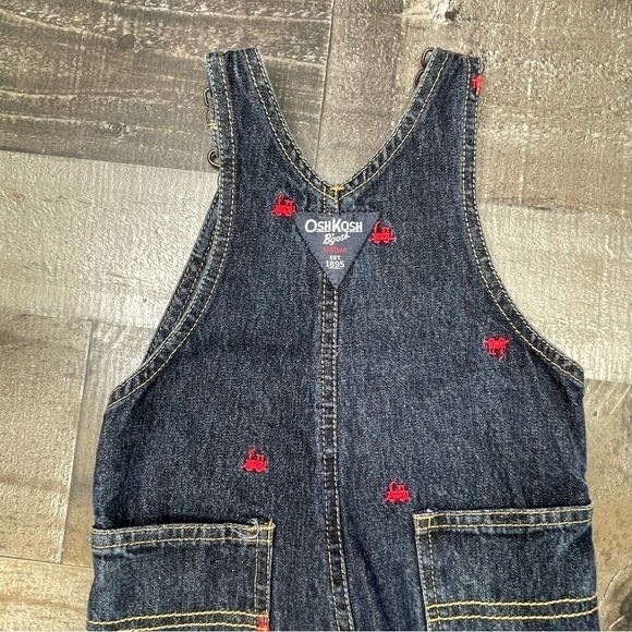 OshKosh Embroidered Train Denim Overalls size 9 months - Picture 8 of 10